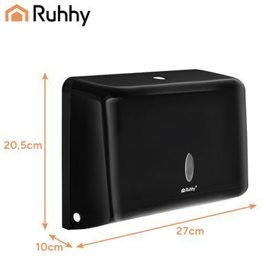 Диспенсер для паперових рушників чорний Ruhhy 27714