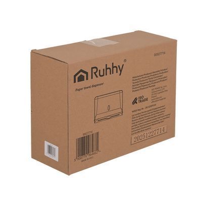 Диспенсер для паперових рушників чорний Ruhhy 27714