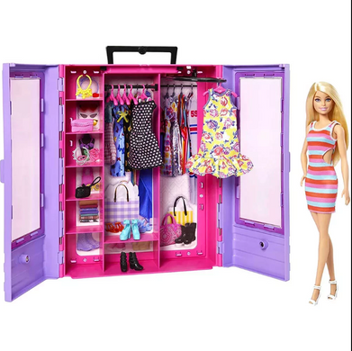 ШАФА ДЛЯ ОДЕЖДЫ+ кукла Barbie HJL66