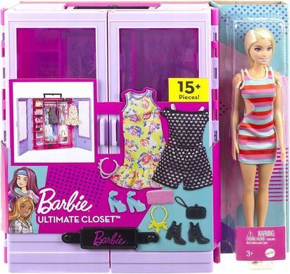 ШАФА ДЛЯ ОДЕЖДЫ+ кукла Barbie HJL66