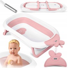 Складная ванночка детская термометром бело-розовая Ricokids RK-282