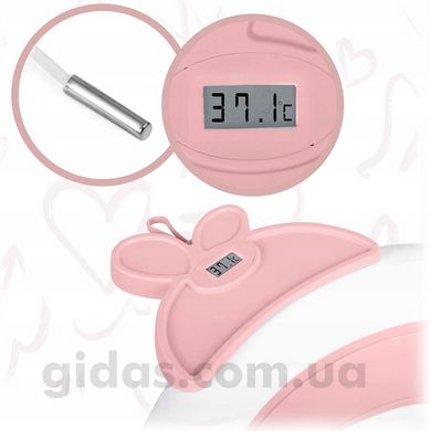 Складна ванночка дитяча термометром біло-рожева Ricokids RK-282