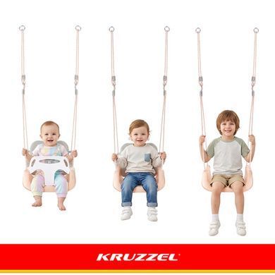 Дитяча гойдалка 3в1, сіро-бежева, Kruzzel 27357