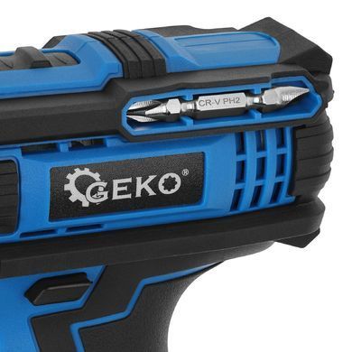 Дриль-шуруповерт з ударною функцією 21В 2x 2Ач Geko G80656