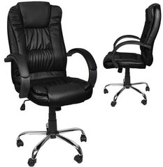 Крісло офісне чорне екокожа MALATEC
