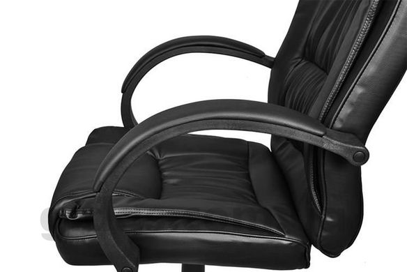 Крісло офісне чорне екокожа MALATEC