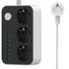 Удлинитель питания 3 розетки 250 В 2 м 6 зарядных устройств USB 12382