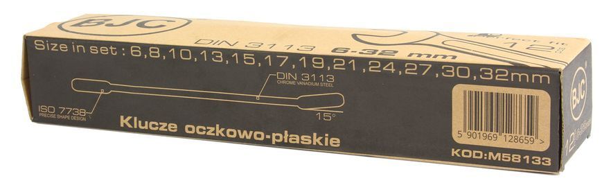 Набір комбінованих гайкових ключів 6-32 мм 12 шт BJC Mar-Pol M58133