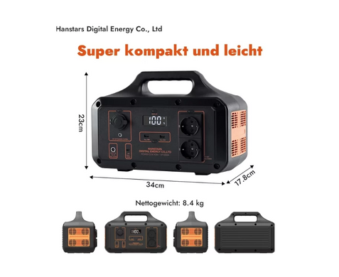 Портативна зарядна станція Hanstars HP1000A LiFePo4 1000 Вт 768 Вт/год