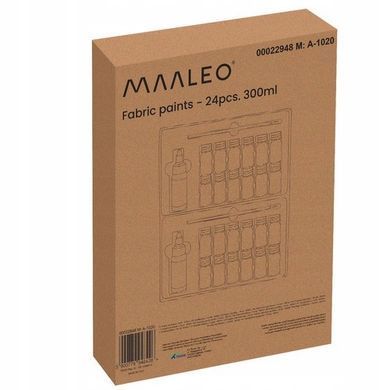 Краски для ткани - 24шт. 300мл Maaleo 22948