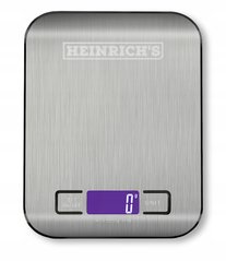Весы кухонные электронные HEINRICH'S HWG 8441 до 5 кг 180x140x15 мм взвешивание молока автовыключение Серебристый