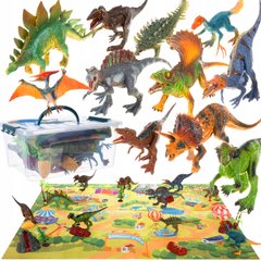 Великий набір фігурок динозаврів 24шт. + дитячий килимок Kruzzel 22397