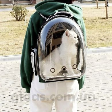 Рюкзак-переноска для кота Purlov 35 см х 24 см х 41 см чорний 23309