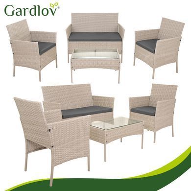Садовая мебель из ротанга бежевая Gardlov 26909