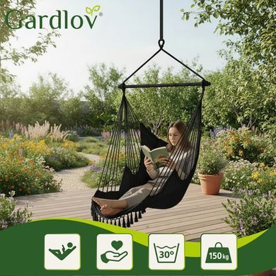 Підвісне крісло-гамак, чорне Gardlov 27390