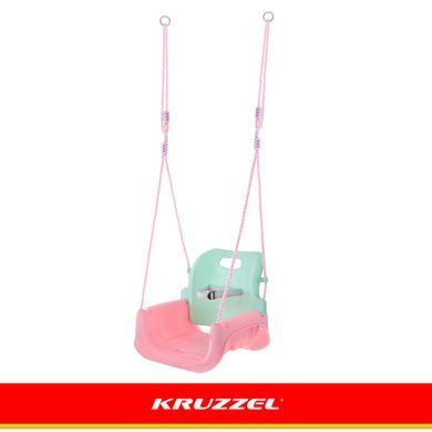 Дитяча гойдалка 3в1 рожево-бірюзова Kruzzel 27356