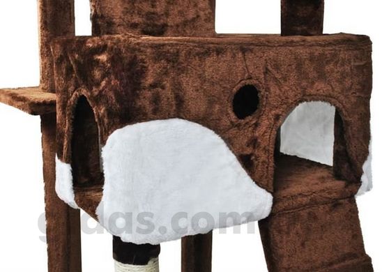 Кігтеточка будиночок для котів 170 см коричнево-білий 2779