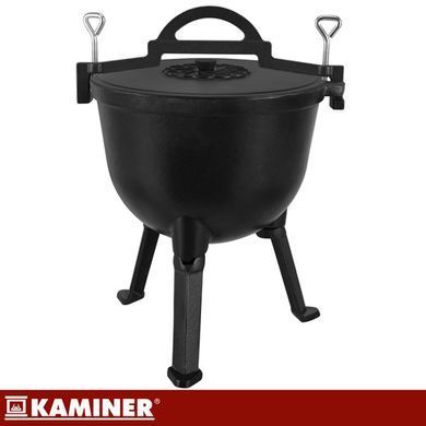 Котел чавунний емальований 10л з кришкою Kaminer 27376