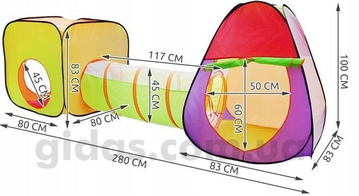 Детская палатка IGLO, туннель, 200 шт мячей Malatec 2880