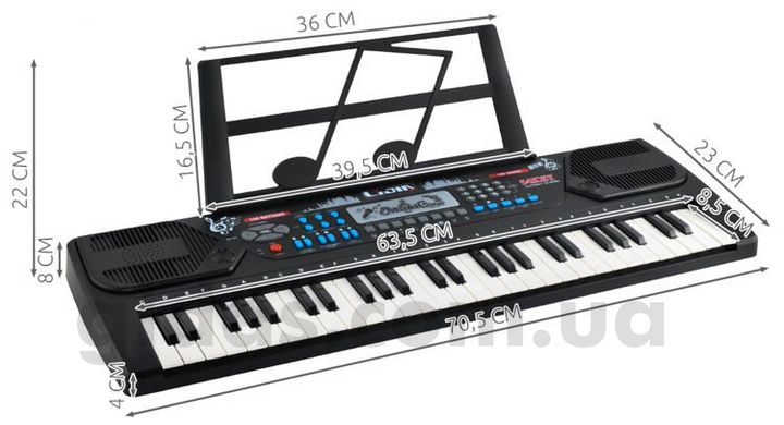 Синтезатор з мікрофоном та тримачем для нот дитячий Electronic Keyboard
