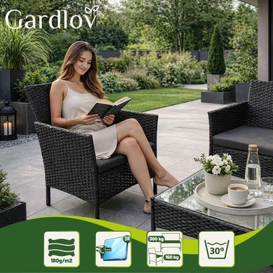 Садові меблі з ротангу чорні Gardlov 26908