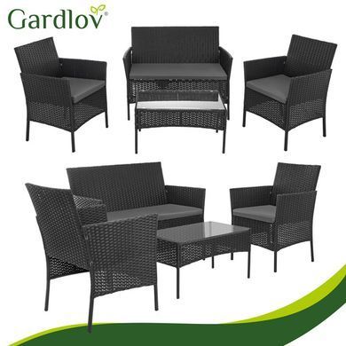 Садові меблі з ротангу чорні Gardlov 26908