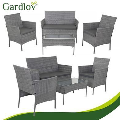 Садові меблі з ротангу темно-сірий Gardlov 26907