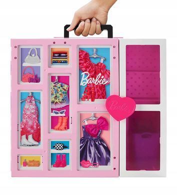 BARBIE ШАФА ДЛЯ ОДЯГУ + Одяг для ляльки Barbie HBV28