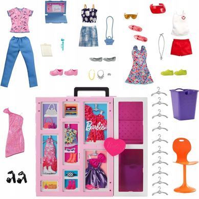 BARBIE ШАФА ДЛЯ ОДЯГУ + Одяг для ляльки Barbie HBV28