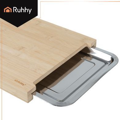 Бамбуковая кухонная доска с выдвижными контейнерами Ruhhy 25707
