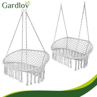 Підвісне крісло-гойдалка двомісна сіра Gardlov 27378