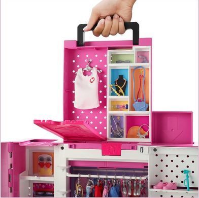 BARBIE ШАФА ДЛЯ ОДЯГУ + Одяг для ляльки Barbie HBV28
