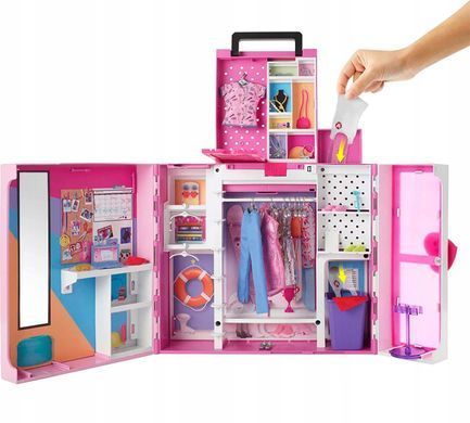 BARBIE ШАФА ДЛЯ ОДЯГУ + Одяг для ляльки Barbie HBV28
